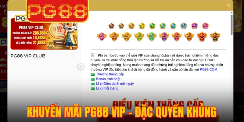 Khuyến mãi PG88 VIP – Đặc quyền khủng cho hội viên